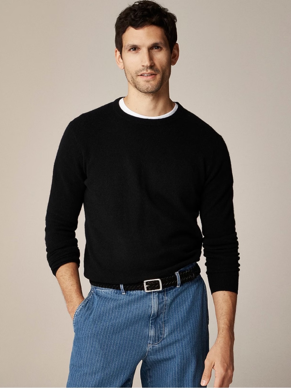 J. Crew Men’s Cashmere crewneck sweater in Black Size XL NWT